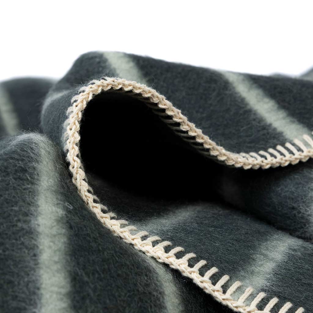 Blacksaw Lee Heirloom Blanket - Darkest Spruce/Onsen Stripe