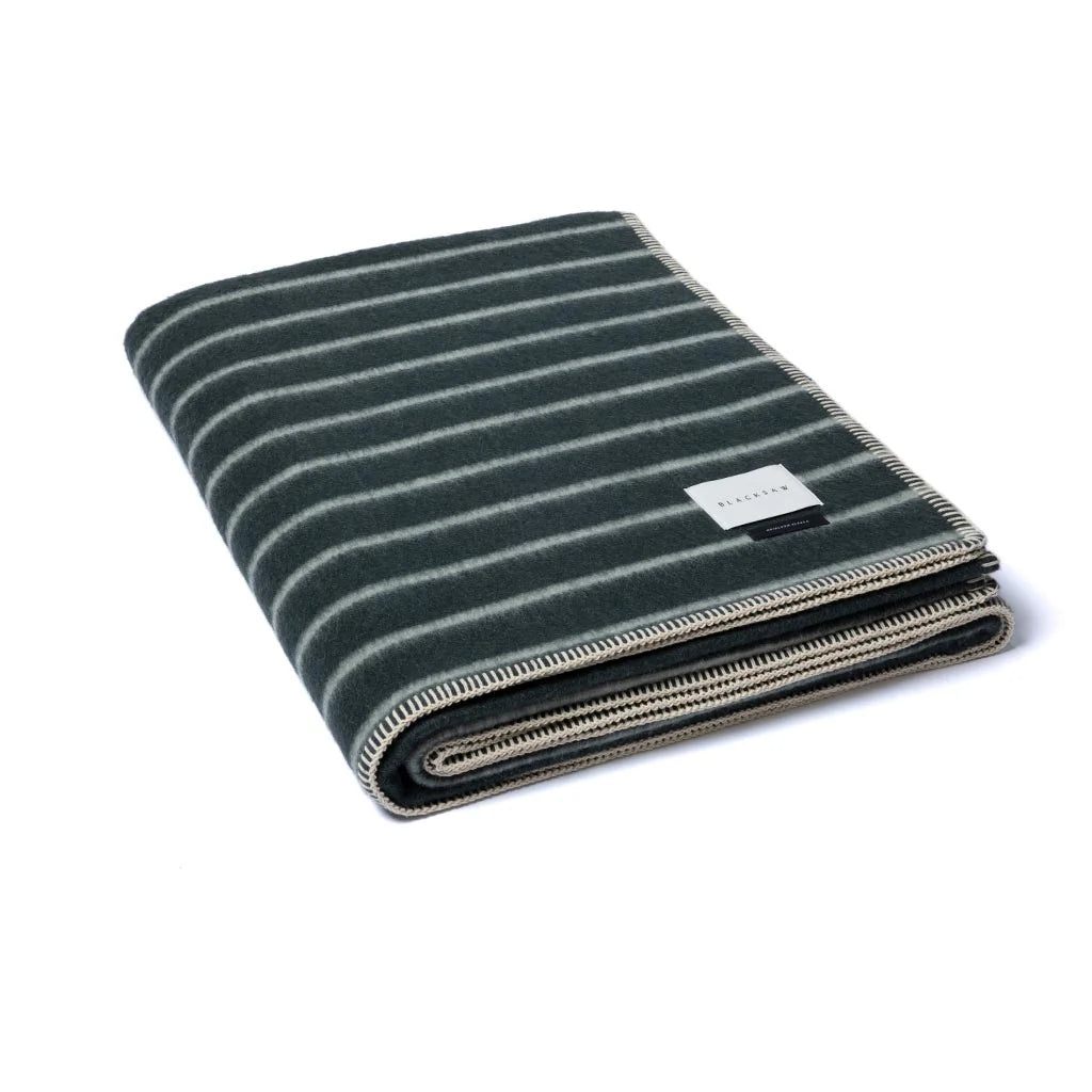 Blacksaw Lee Heirloom Blanket - Darkest Spruce/Onsen Stripe