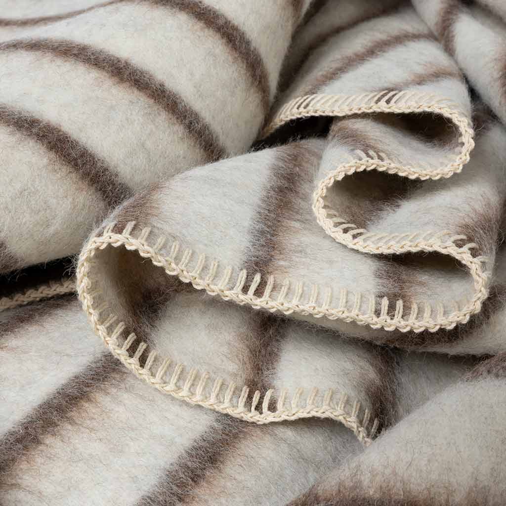 Blacksaw Lee Heirloom Blanket Zero Dye - Shoji/Cacao Stripe