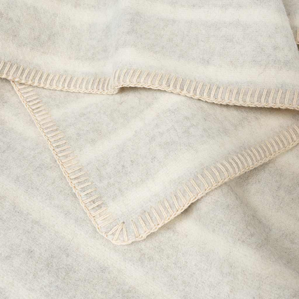 Blacksaw Lee Heirloom Blanket Zero Dye - Shoji/Ivory Vertical Stripe