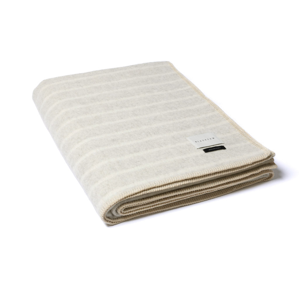 Blacksaw Lee Heirloom Blanket Zero Dye - Shoji/Ivory Vertical Stripe