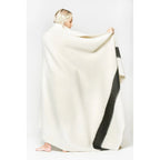 Blacksaw The Siempre Recycled Blanket - Ivory/Black Stripe