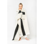 Blacksaw The Siempre Recycled Blanket - Ivory/Black Stripe