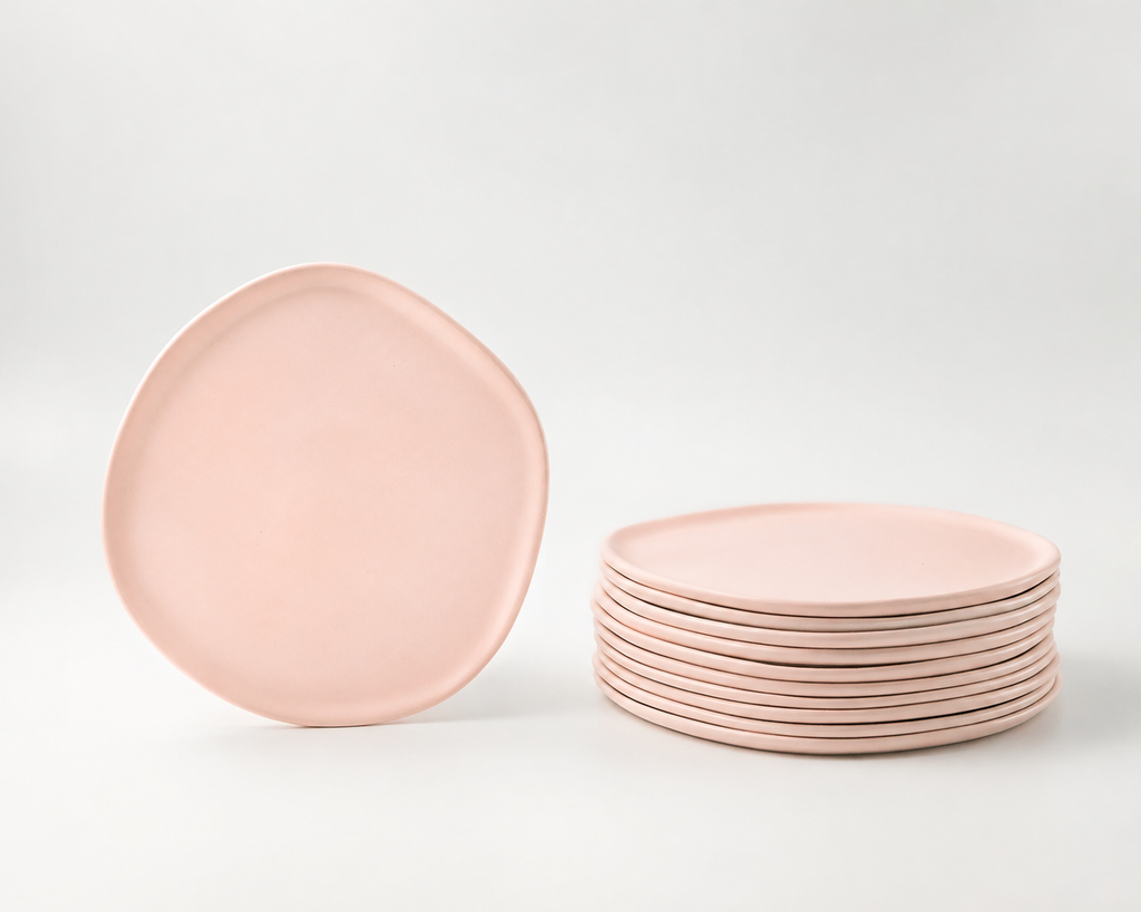 Haand Salad Plate - Ripple | 8.5 in - Buttermilk Pink