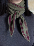 Oats & Rice Bronte Spindle-shaped Cashmere Scarf | Green