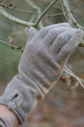 Oats & Rice Cashmere Button Gloves | Brown
