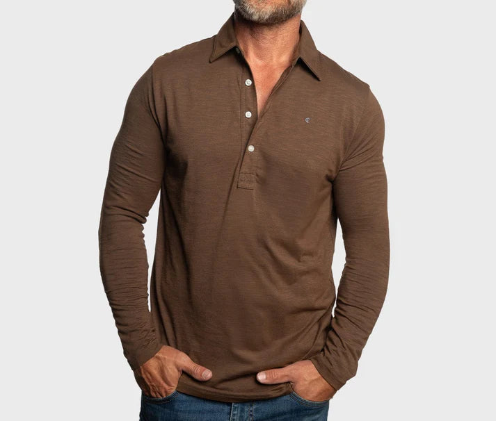 Criquet Brrr Long Sleeve Range Polo | Single Malt