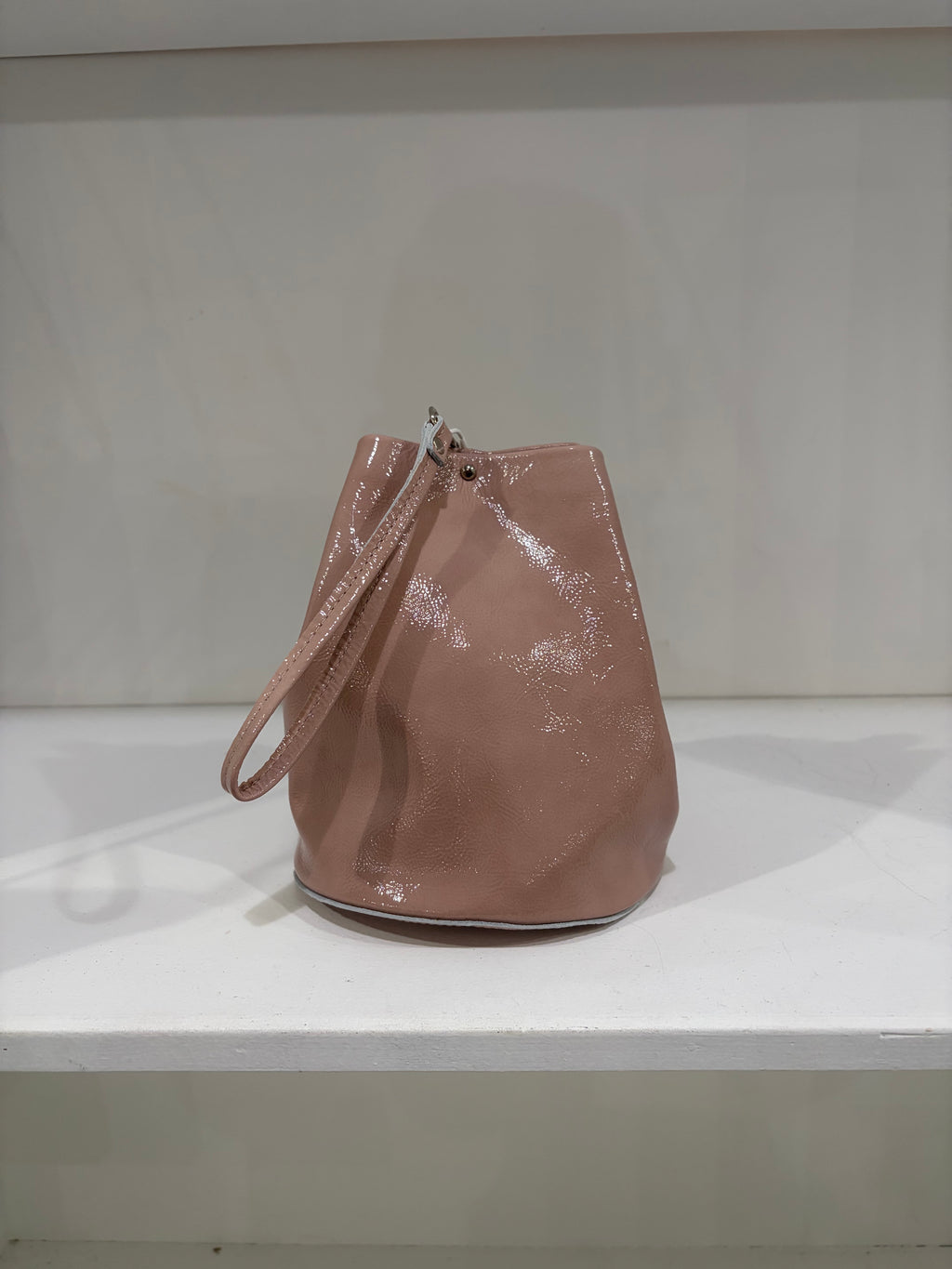 Tracey Tanner - Candy Patent Bucket Bag | Nude