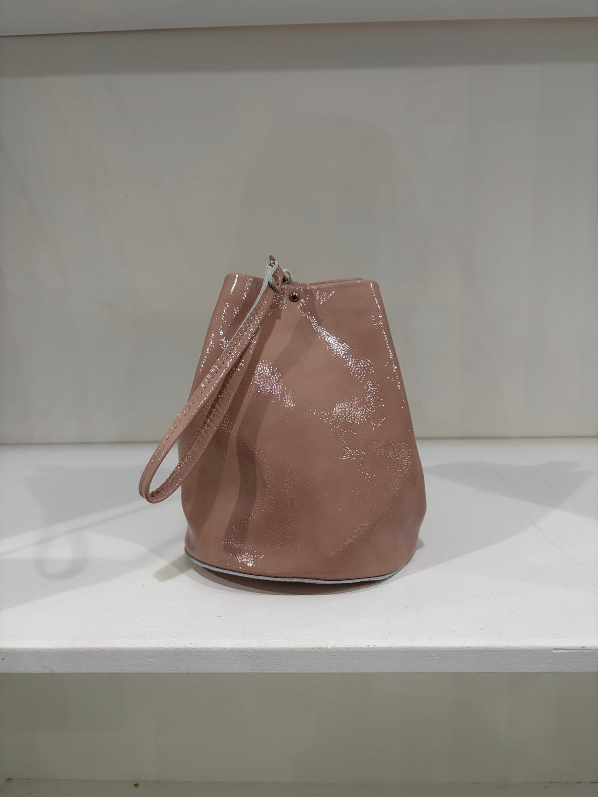 Tracey Tanner - Candy Patent Bucket Bag | Nude