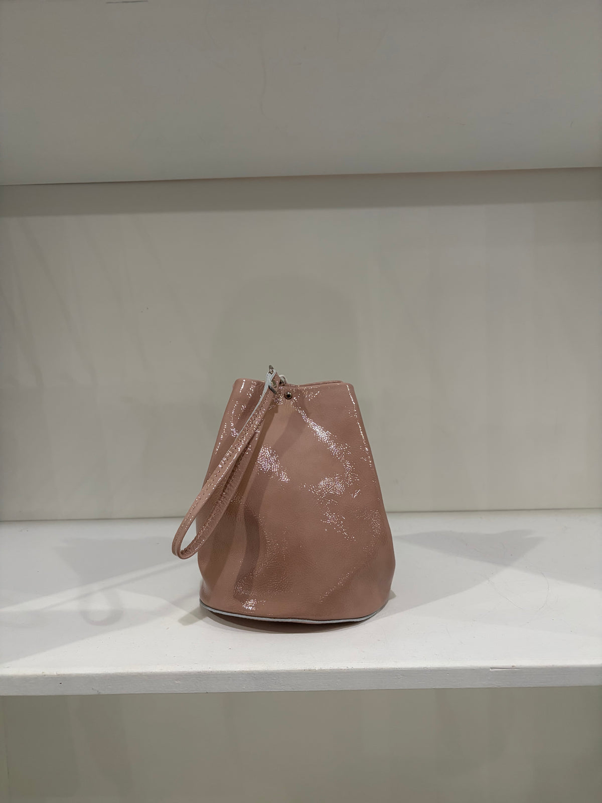 Tracey Tanner - Candy Patent Bucket Bag | Nude