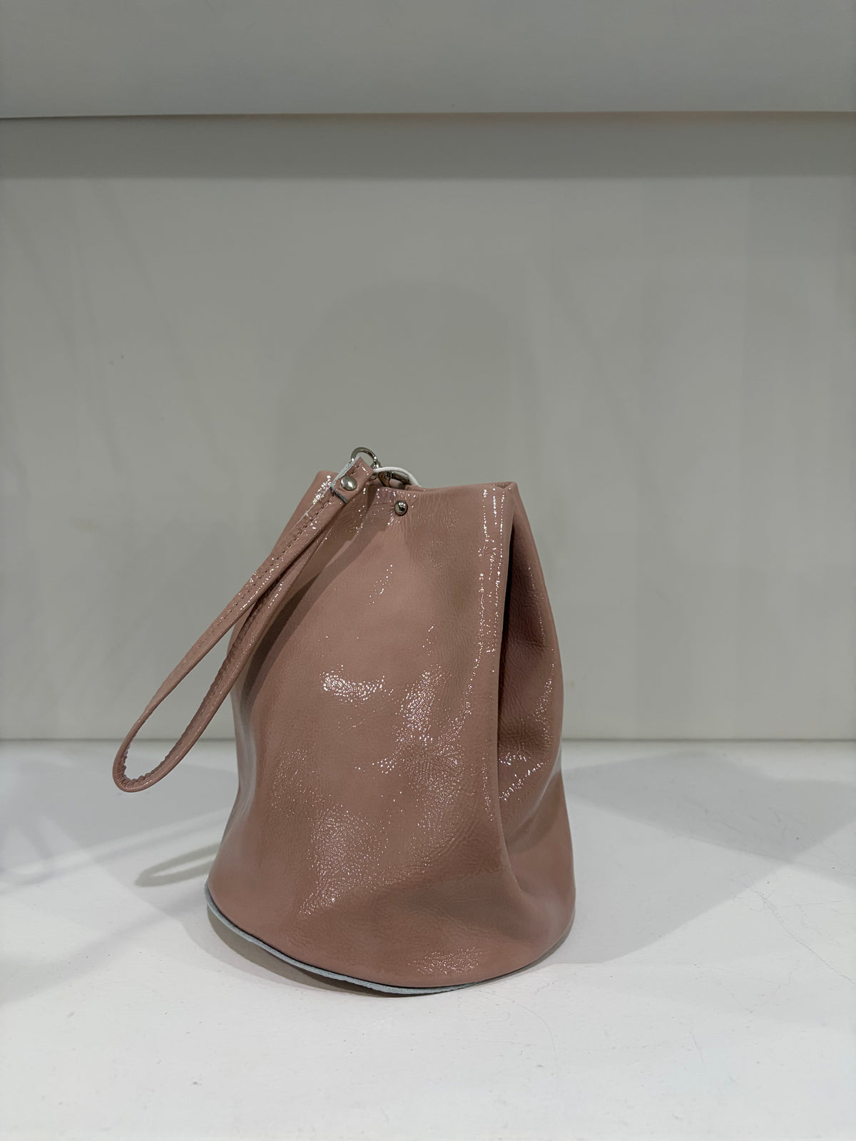 Tracey Tanner - Candy Patent Bucket Bag | Nude