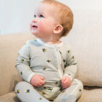 Milkbarn Organic Cotton Zipper Footed Romper | Forest Party