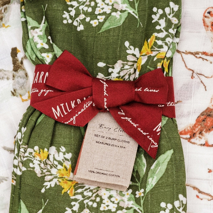 Milkbarn Bamboo Muslin Two-Piece Burp Cloth Set | Valais Sheep