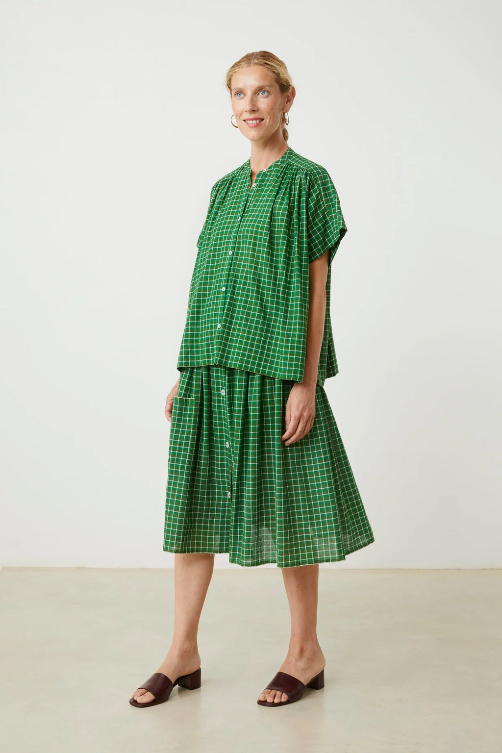 Moismont Max N°775 Shirt - Messager Checks | Palm