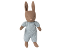 Maileg Rabbit, Micro | Brown/Blue Knitted Suit