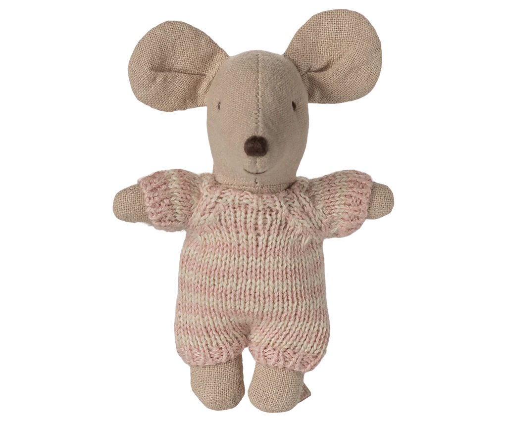 Maileg Baby Mouse in Carry Cot | Rose
