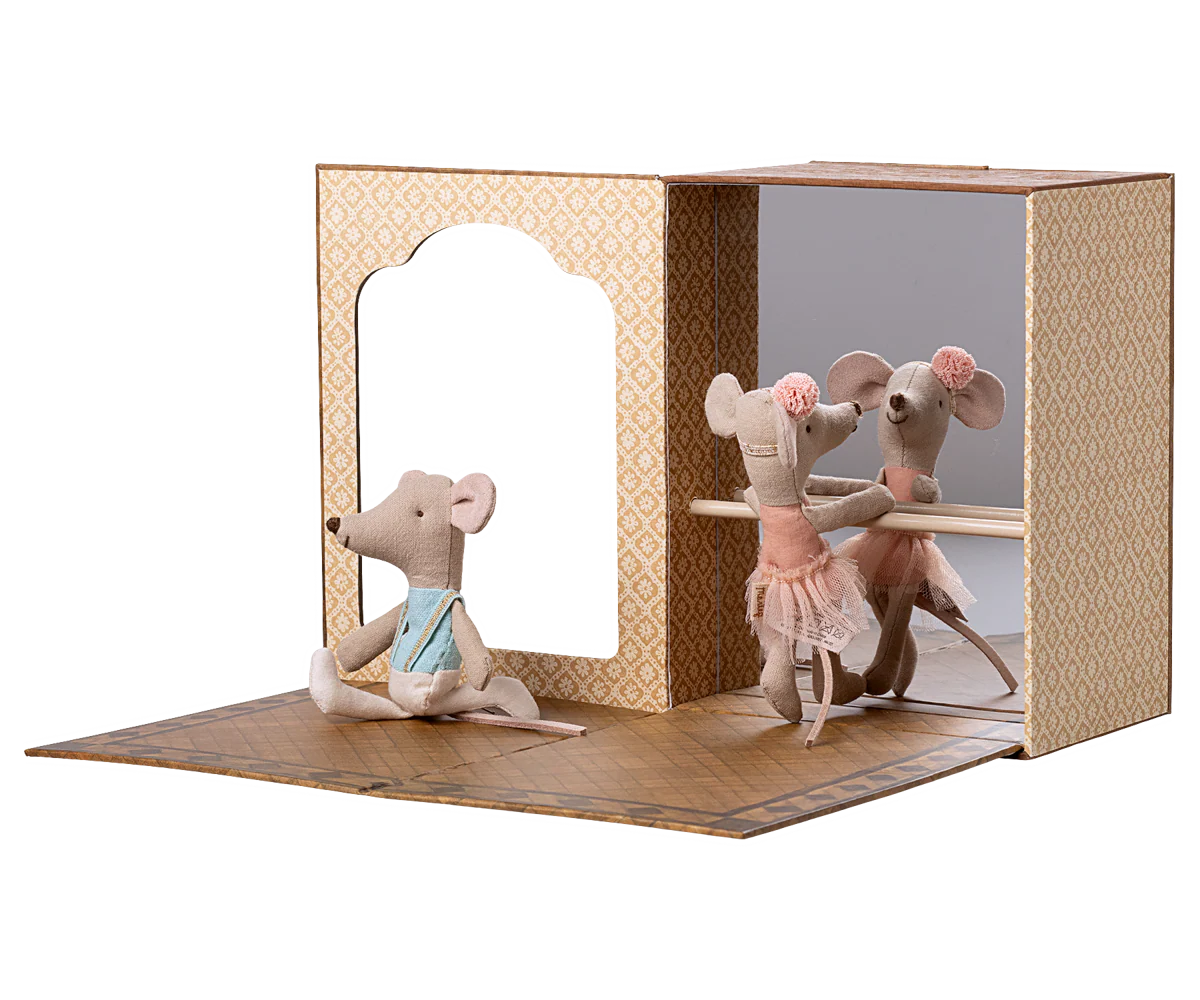 Maileg Ballet Mice in Dance Studio - Little Sister + Little Brother