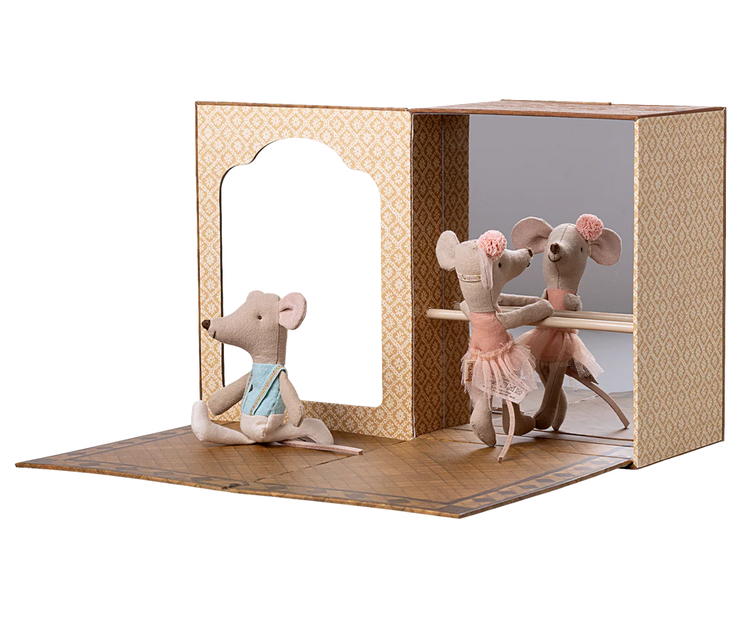 Maileg Ballet Mice in Dance Studio - Little Sister + Little Brother