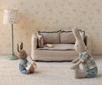 Maileg Rabbit Set, Micro | Brown/Blue