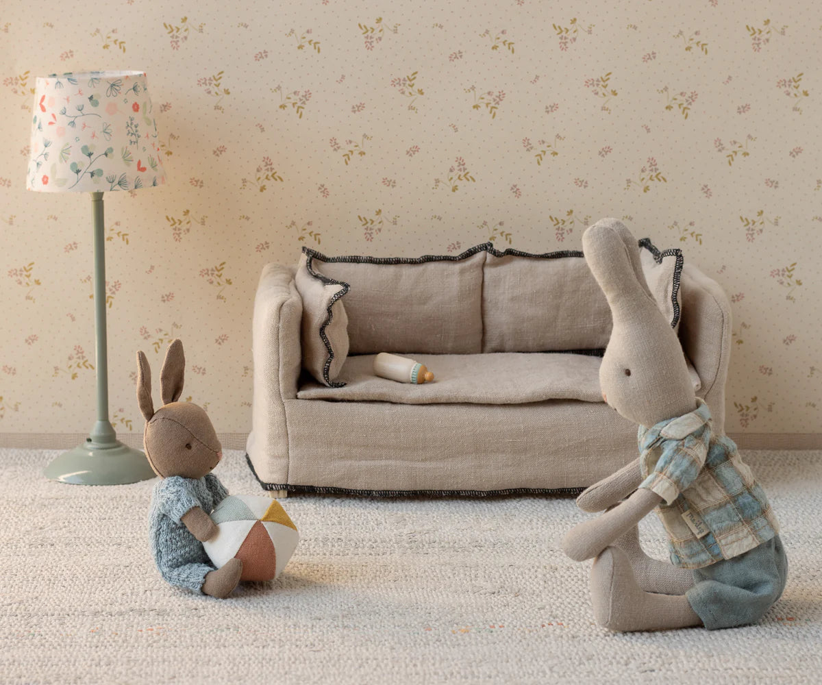 Maileg Rabbit Set, Micro | Brown/Blue