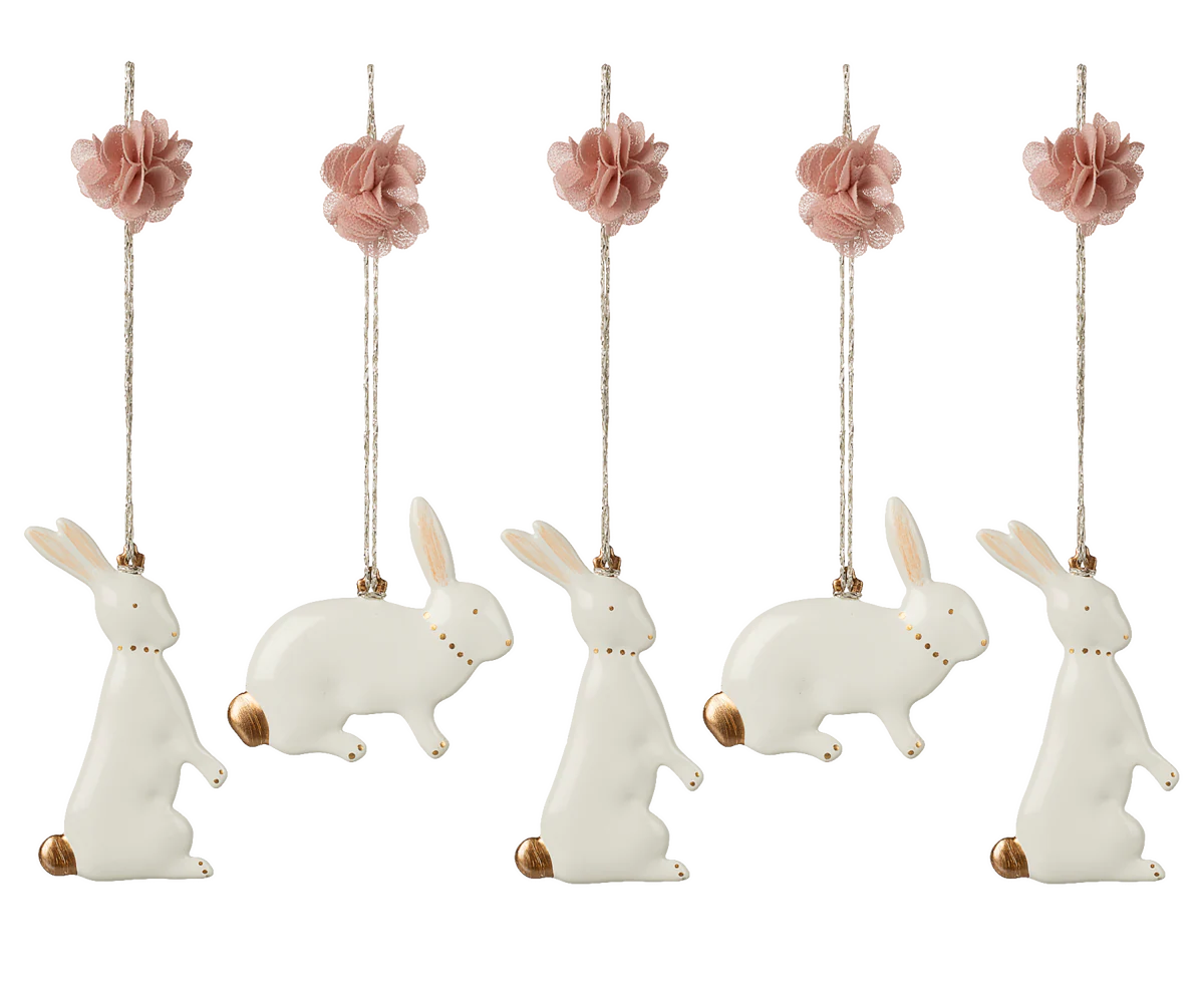 Maileg - Metal ornaments | Easter bunny - 5 pcs.