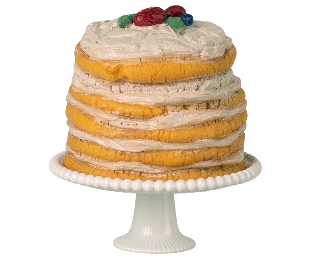 Maileg Party Cake and Cake Stand - Mouse | Off White