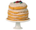 Maileg Party Cake and Cake Stand - Mouse | Off White