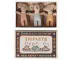Maileg Baby Triplets in Box - Checker