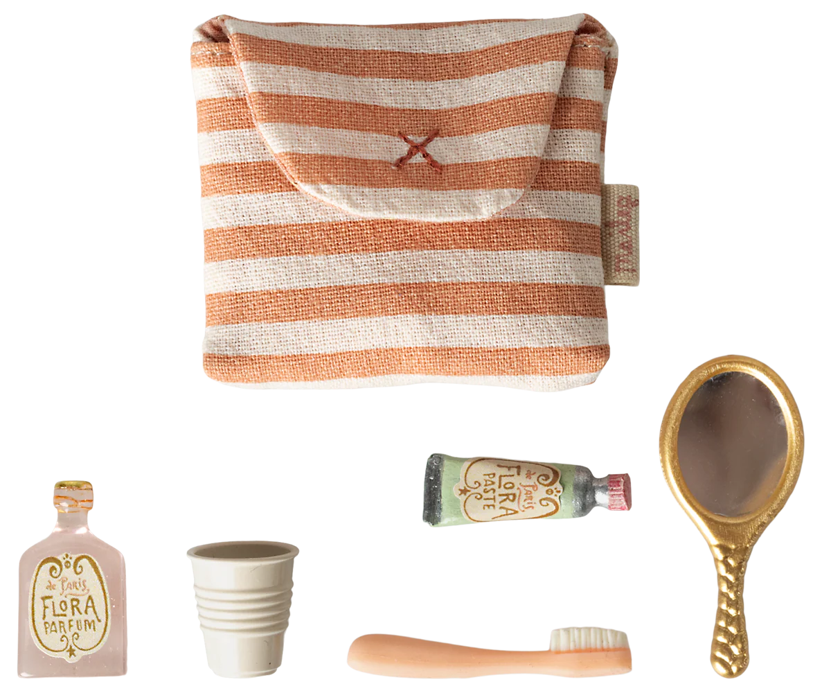 Maileg Toiletry Bag - Coral Stripe