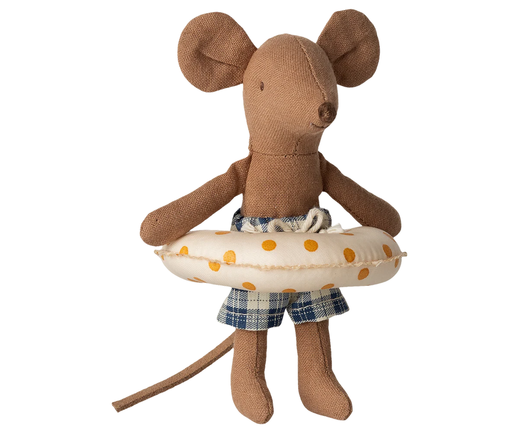 Maileg Beach Mouse With Float - Little Brother | Yellow Dots