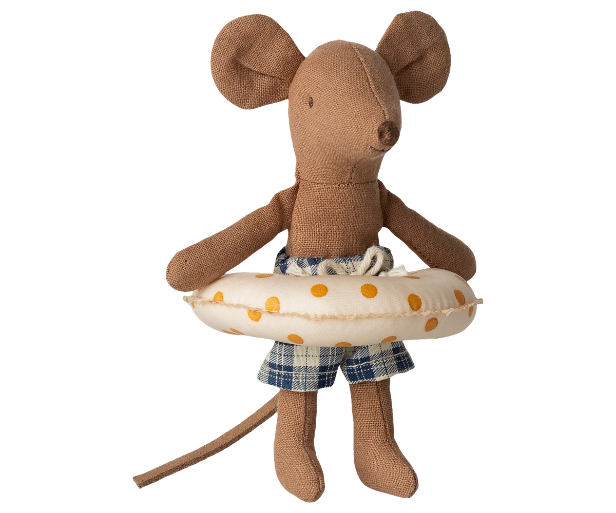 Maileg Beach Mouse With Float - Little Brother | Yellow Dots