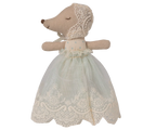 Maileg Baby Mouse in Gown - Mint