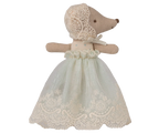 Maileg Baby Mouse in Gown - Mint