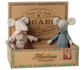 Maileg Grandma & Grandpa Mice |Cigar Box