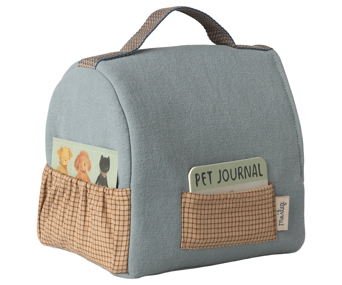 Maileg Pet Carrier | Dusty Blue