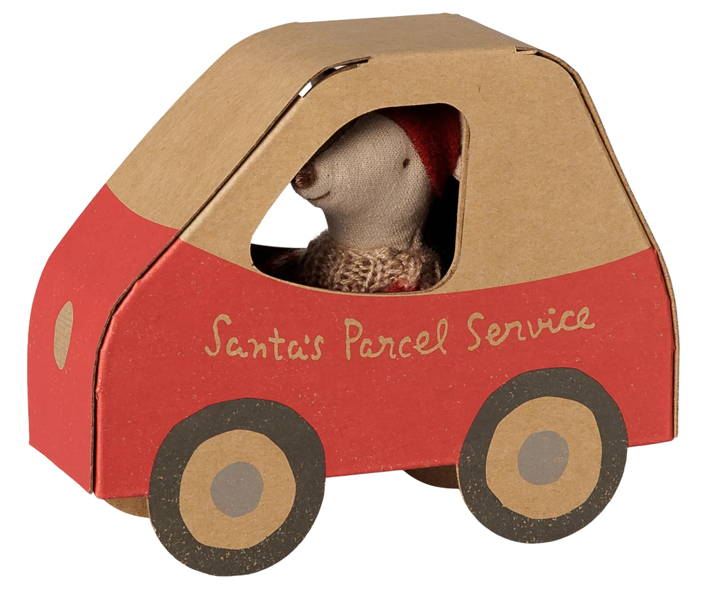 Maileg Christmas Mouse - Little Sister in Car Box