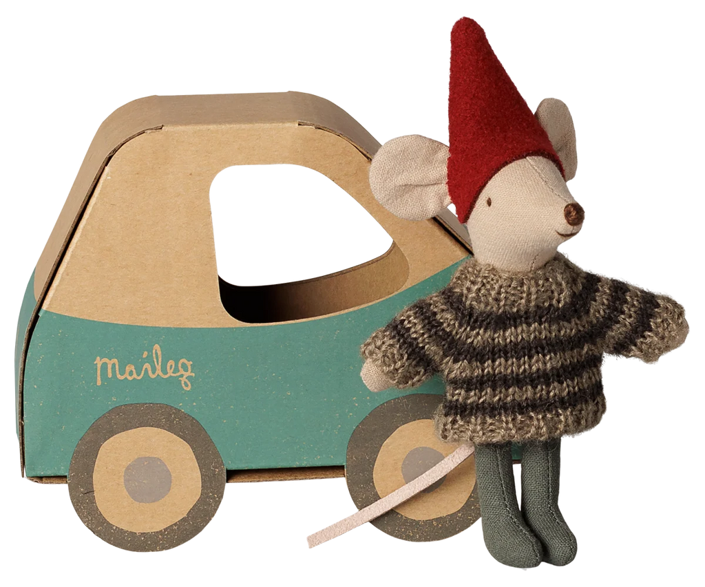 Maileg Christmas Mouse - Little Brother in Car Box