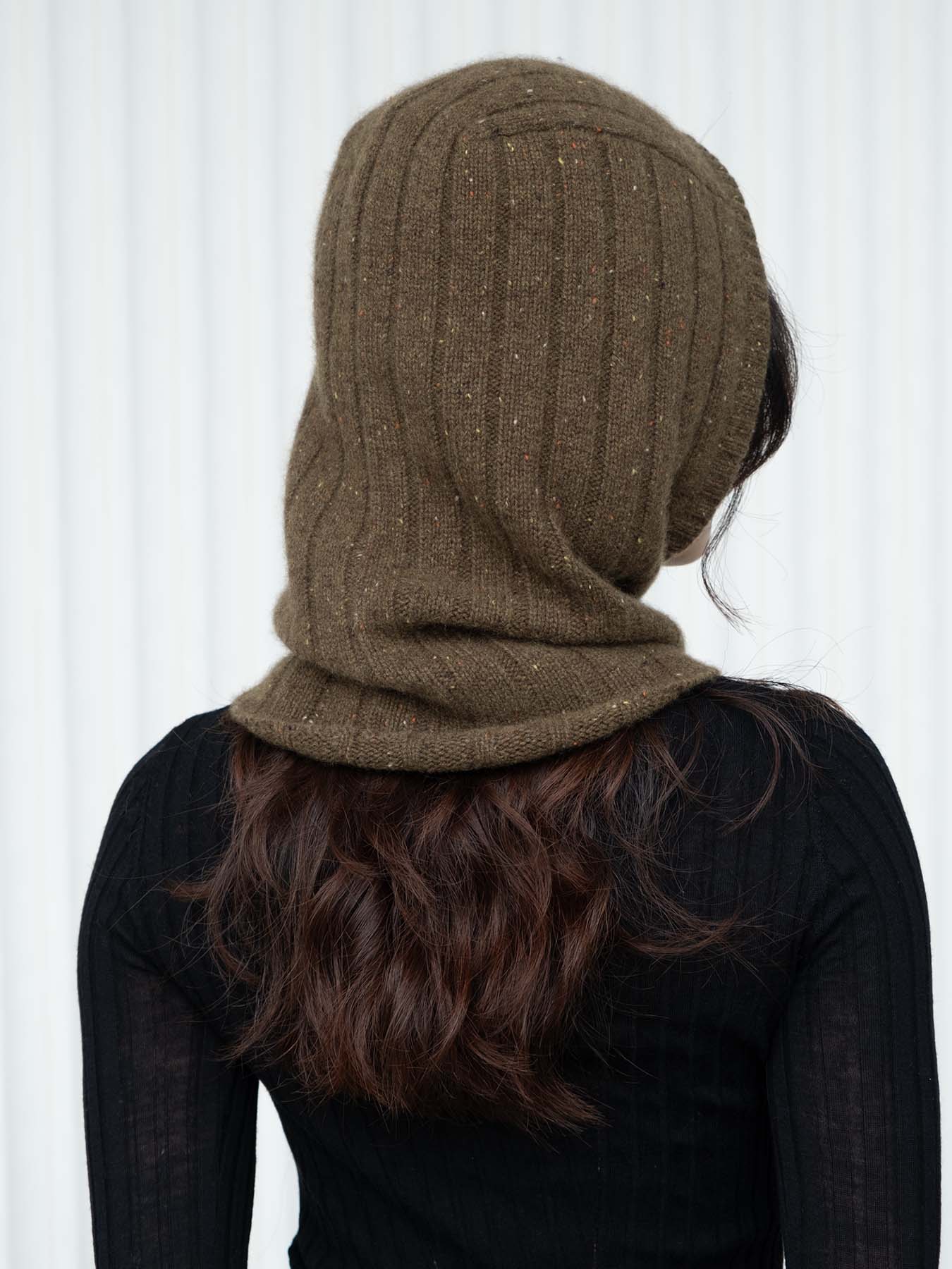 Oats & Rice Ribbed Balaclava | Green