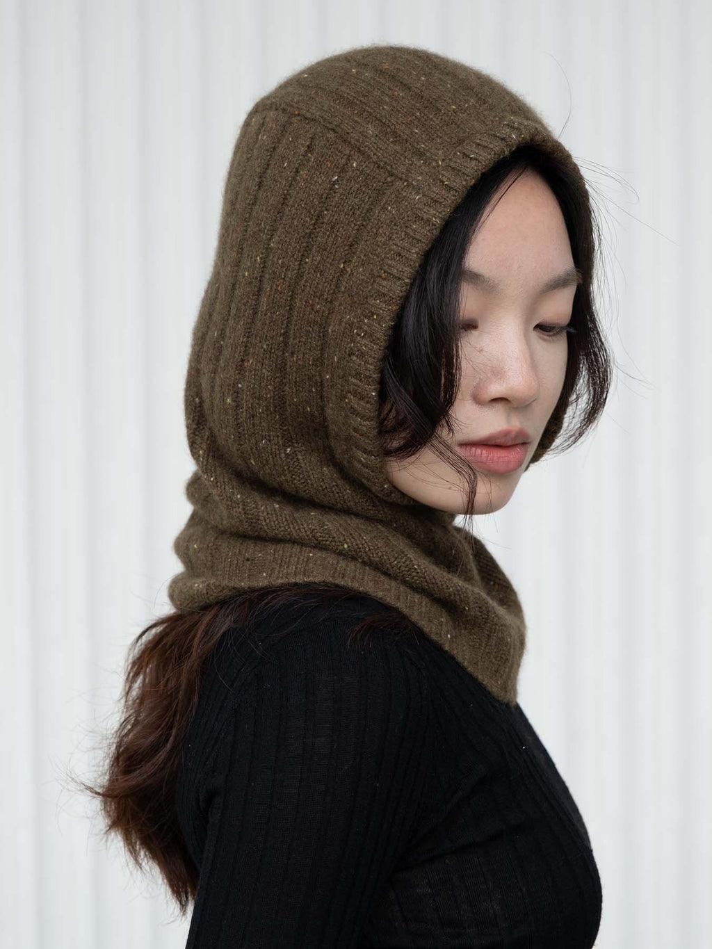 Oats & Rice Ribbed Balaclava | Green