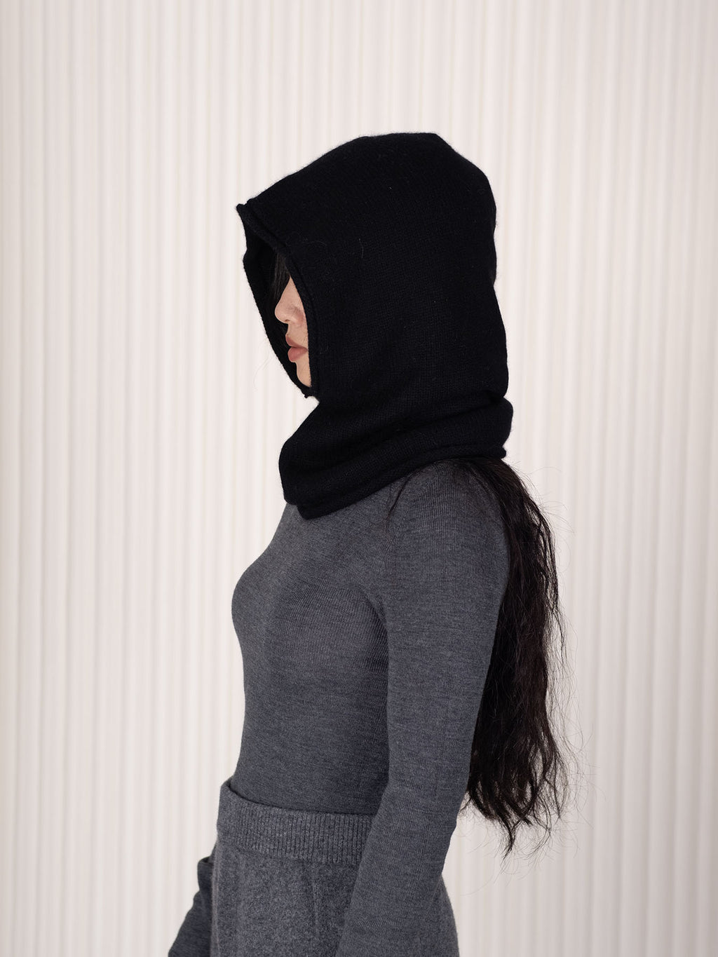 Oats & Rice Rolled Edge Balaclava | Black
