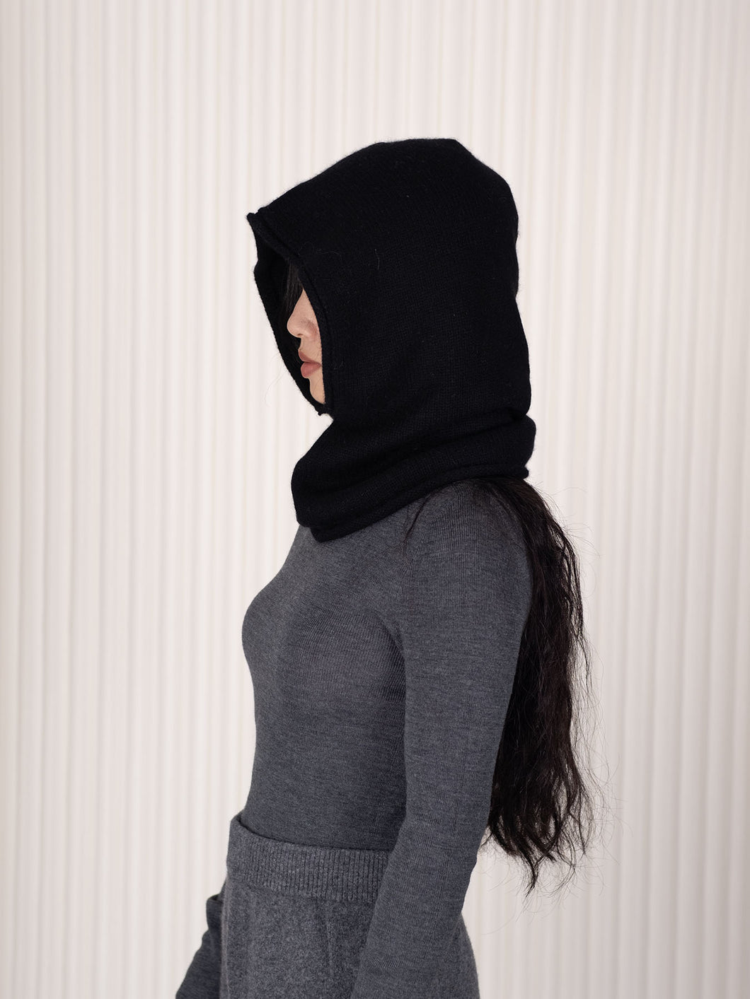 Oats & Rice Rolled Edge Balaclava | Black