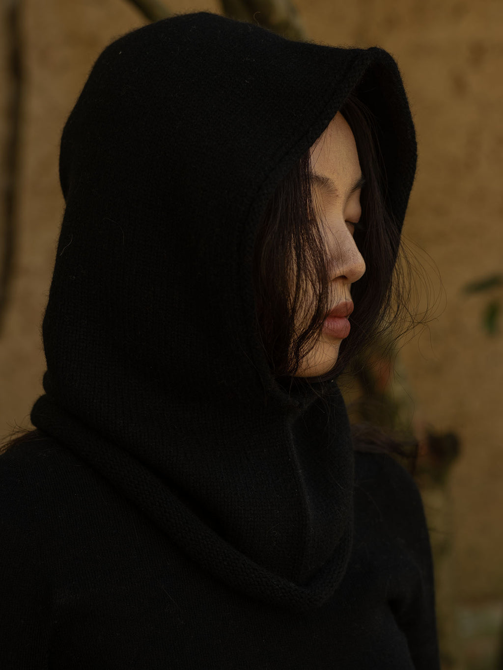 Oats & Rice Rolled Edge Balaclava | Black