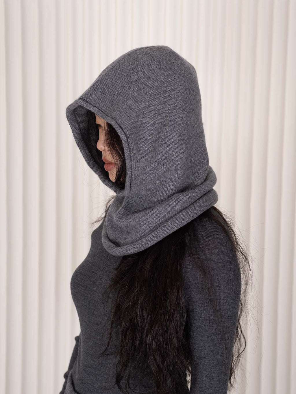 Oats & Rice Rolled Edge Balaclava | Charcoal Grey