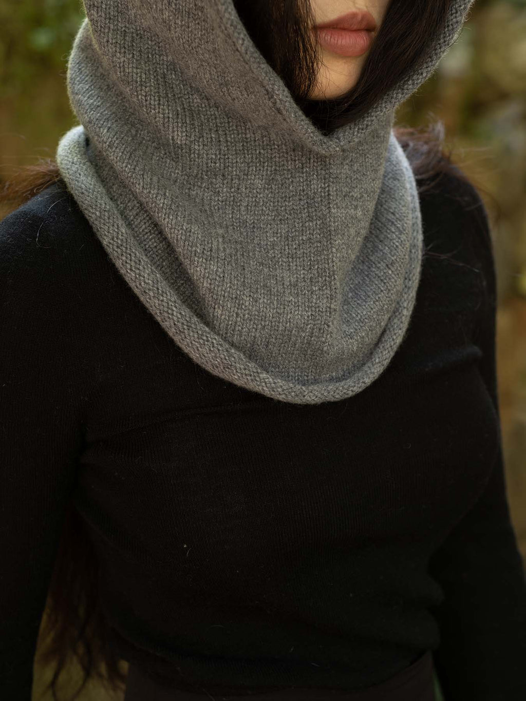 Oats & Rice Rolled Edge Balaclava | Charcoal Grey
