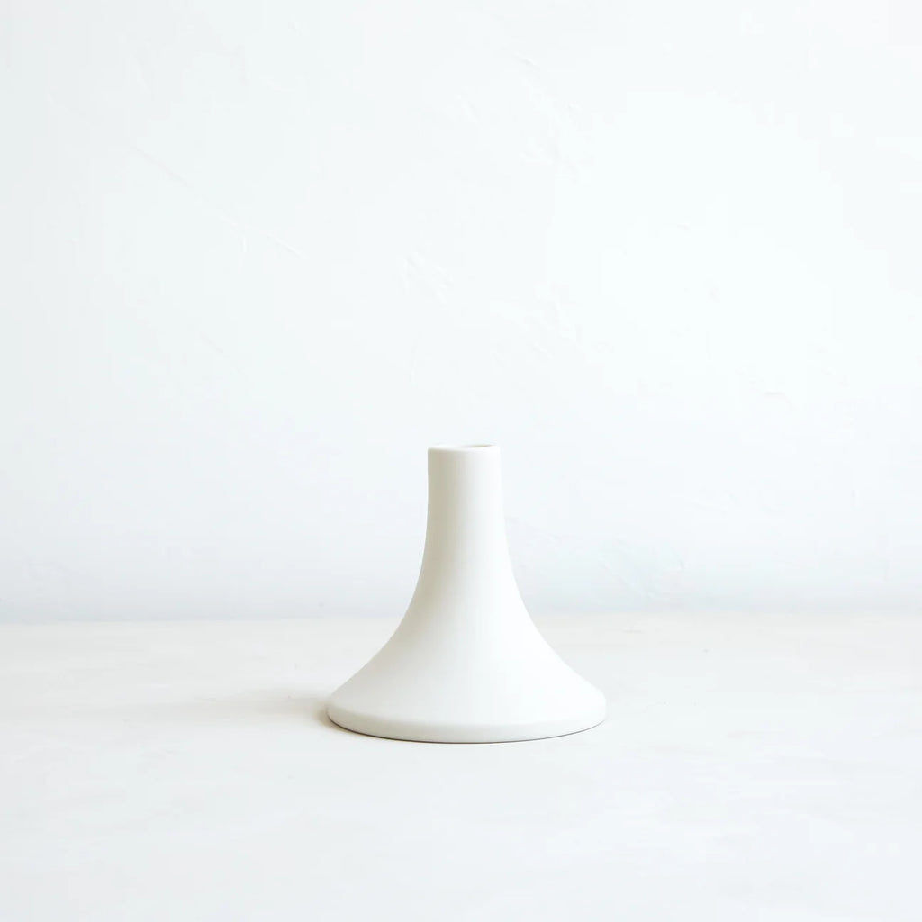 The Floral Society - Ceramic Grand Taper Holder | Matte White
