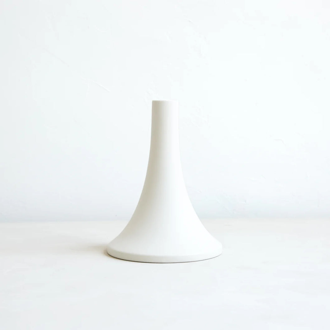 The Floral Society - Ceramic Grand Taper Holder | Matte White