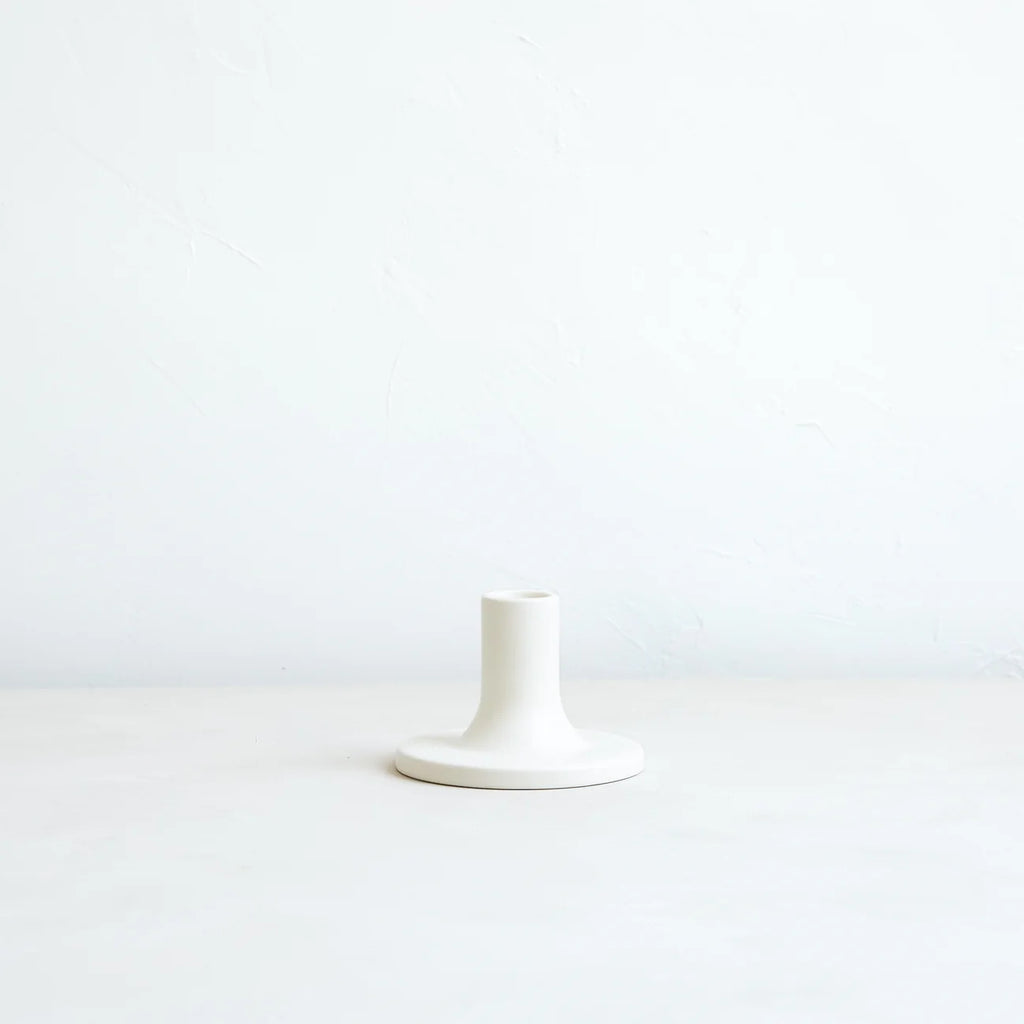 The Floral Society - Ceramic Taper Holder Medium | Matte White