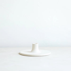 The Floral Society - Ceramic Taper Holder Wide | Matte White