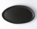 Haand Oval Platter - Ripple | 18 in - Matte Black
