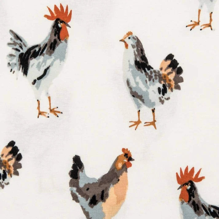 Milkbarn Organic Cotton Newborn Gown & Hat Set | Chicken